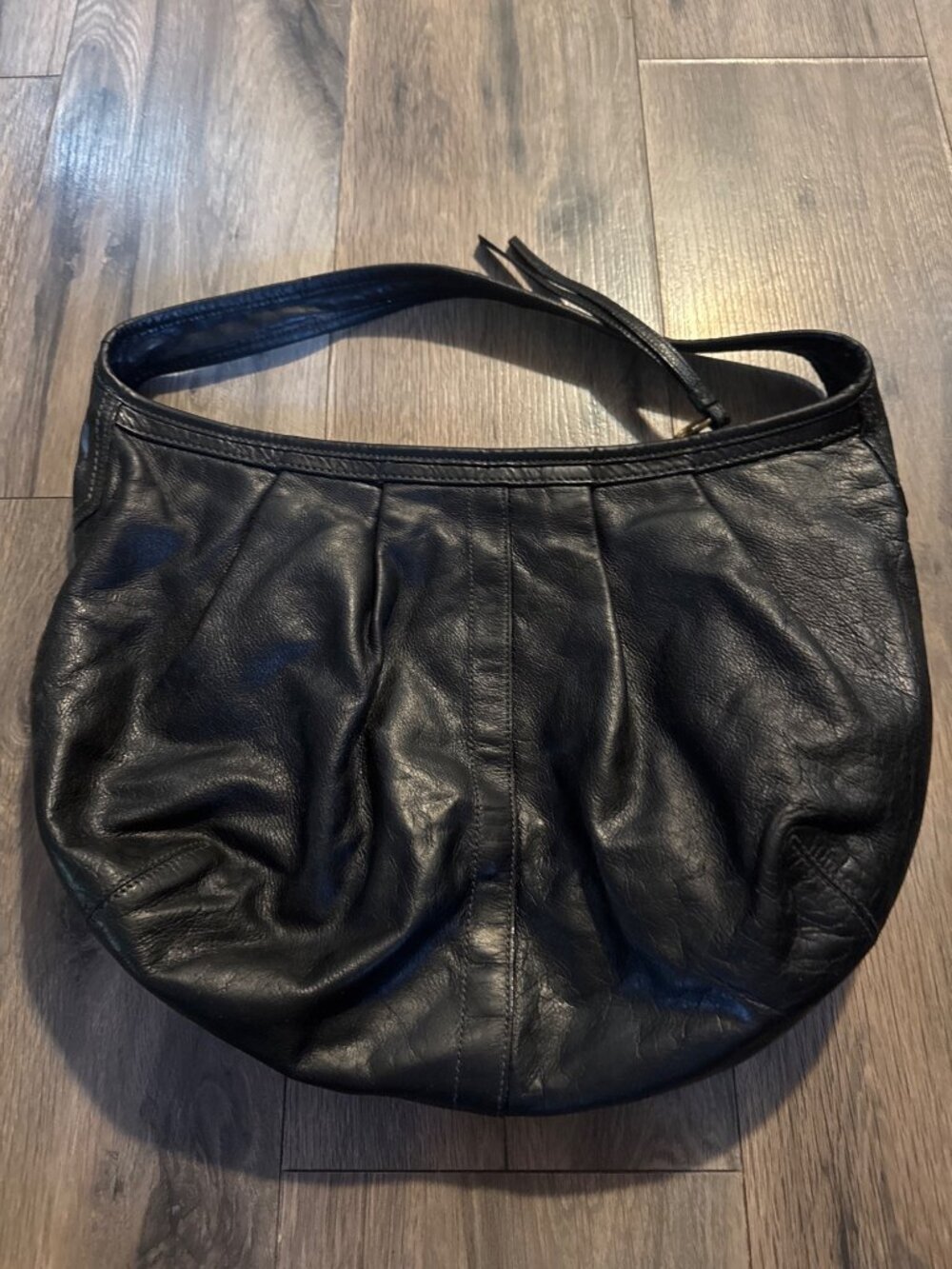 Coach 2008 Ergo Pleated Signature Satchel Black Leather Shoulder Bag 13"x13" Gol